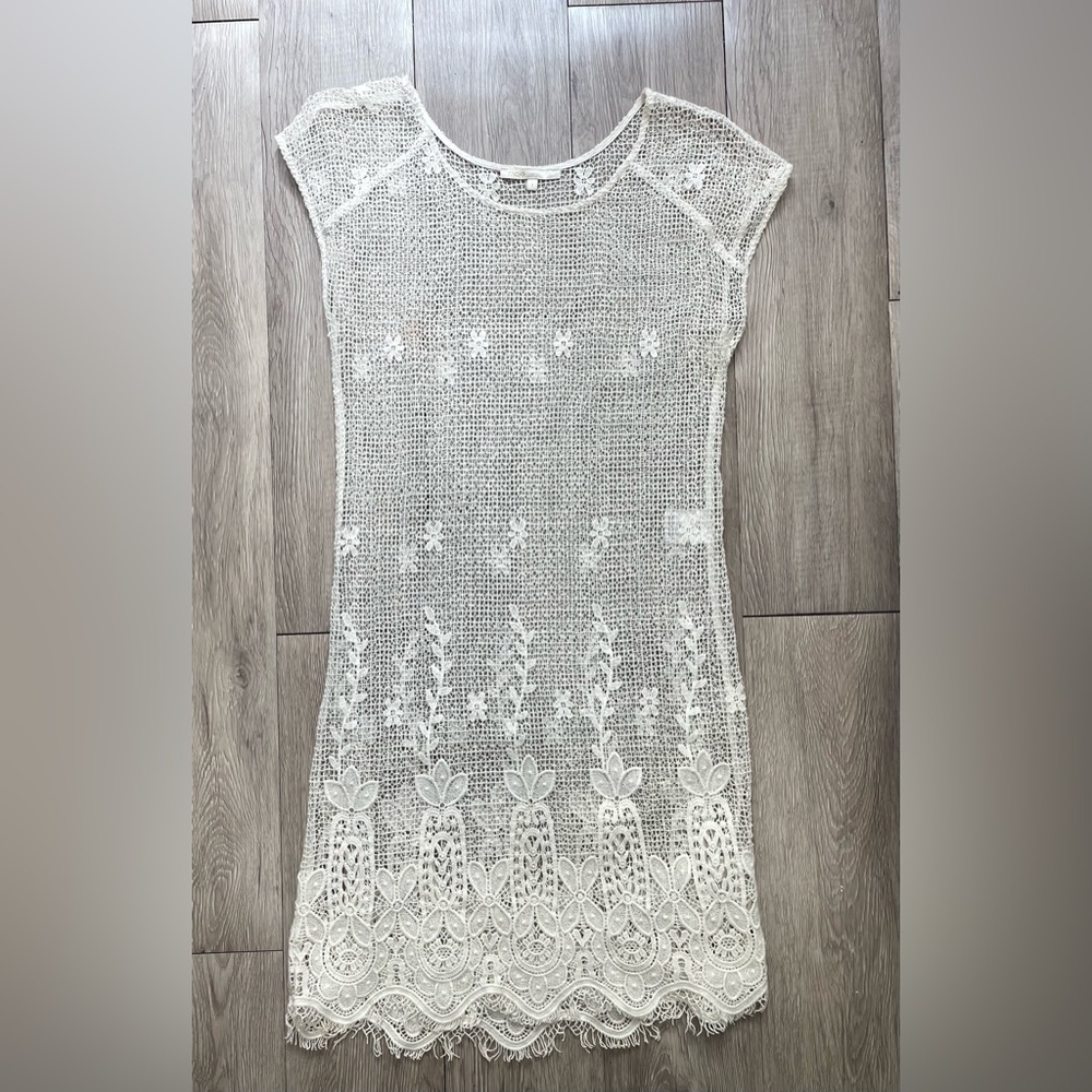 Maje crochet white cover up dress size 1